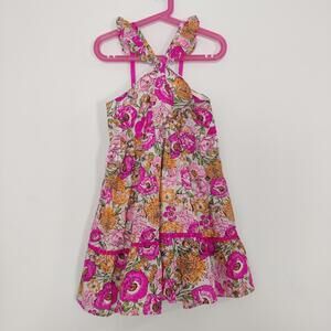 Tommy Bahama Girls 7 Crisscross Floral Sundress – 100% Cotton Lined